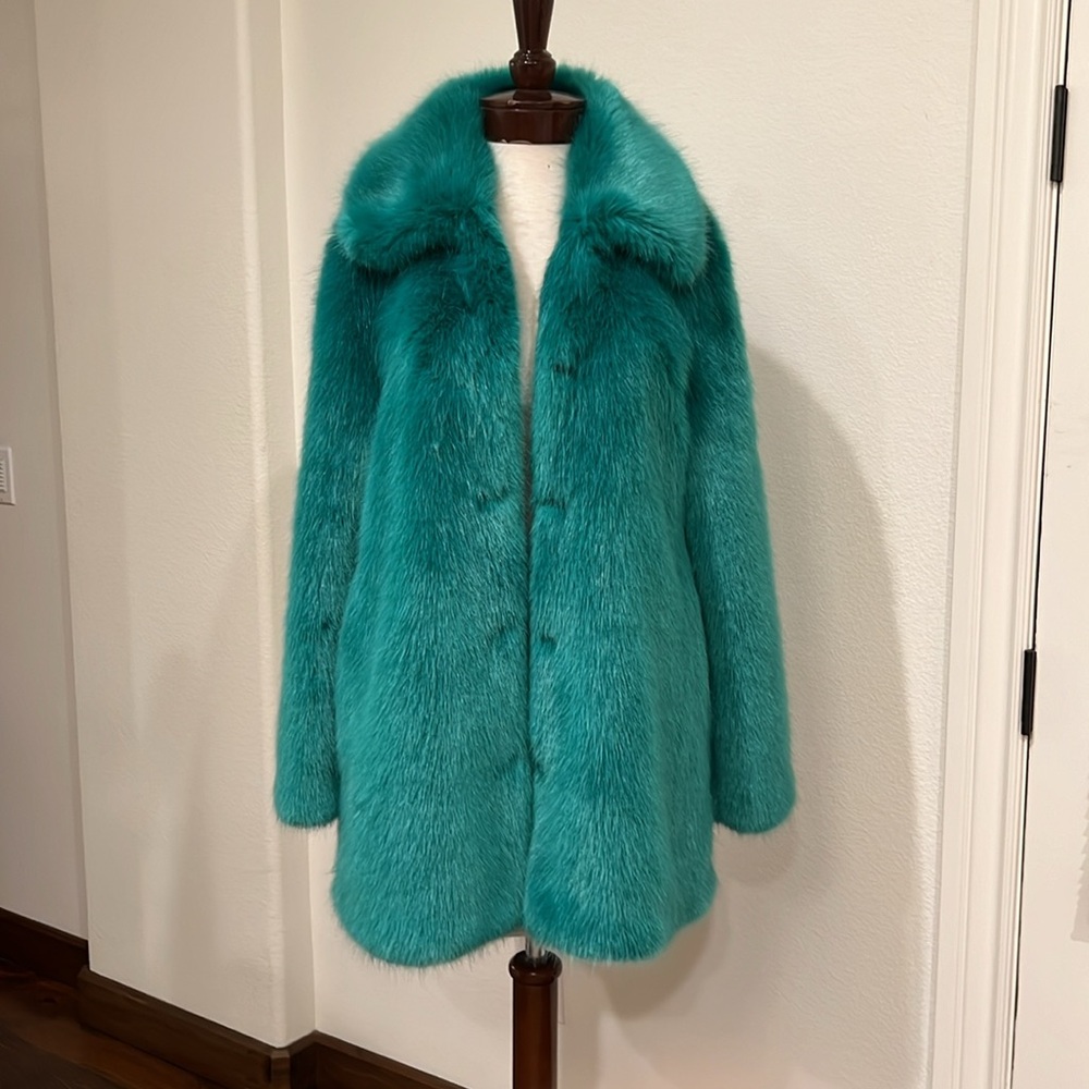 J. Crew collection Faux Fur coat size medium